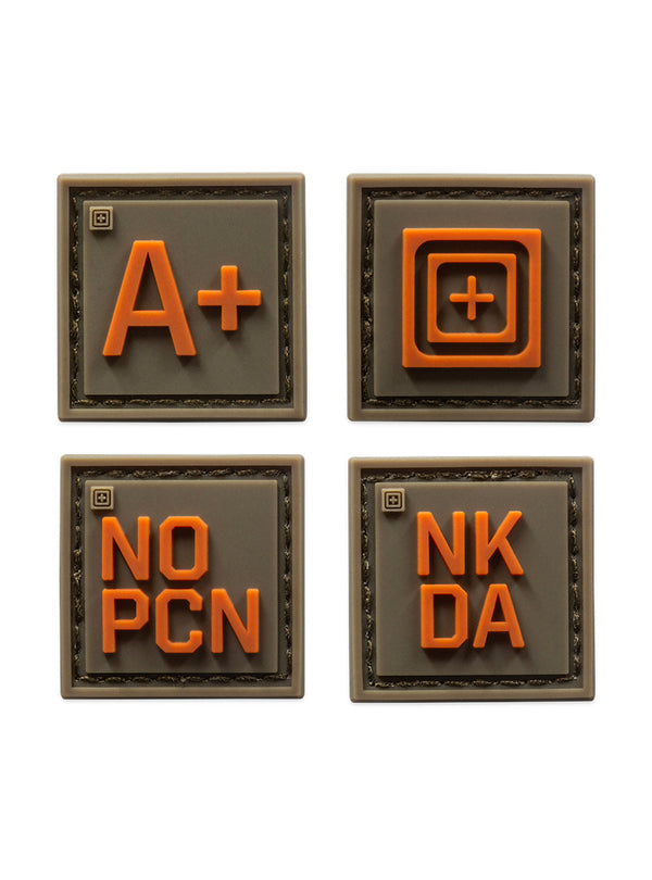5.11 Tactical Blood Type Patch Kit A Positive-Morale Patches-5.11 Tactical-TacSource