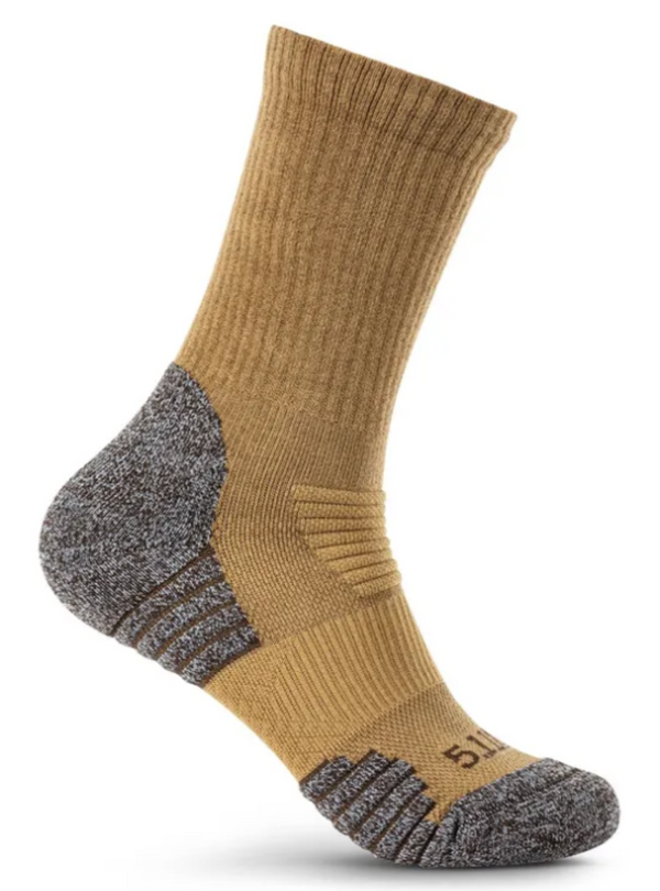 5.11 Tactical Duty Ready Ultra Crew Socks - 2 Pack-Socks-5.11 Tactical-Large-Coyote-GearOut