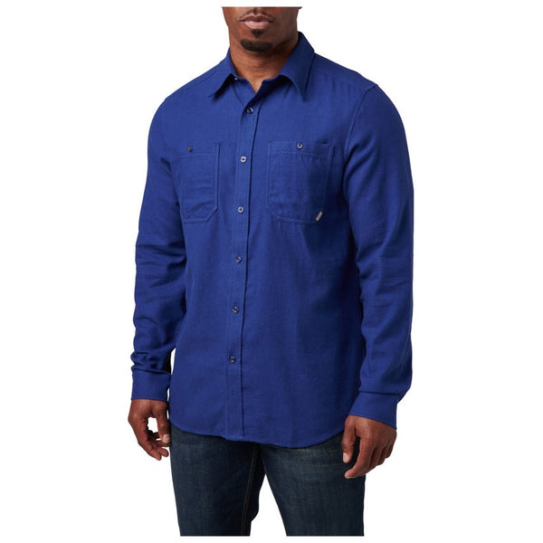 5.11 TACTICAL SILVERWOOD FLANNEL SOLID LONG SLEEVES - BLUE MUSSEL
