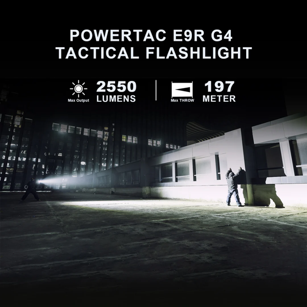 Powertac - E9R GEN4 |2550 Lumen Tactical EDC Flashlight