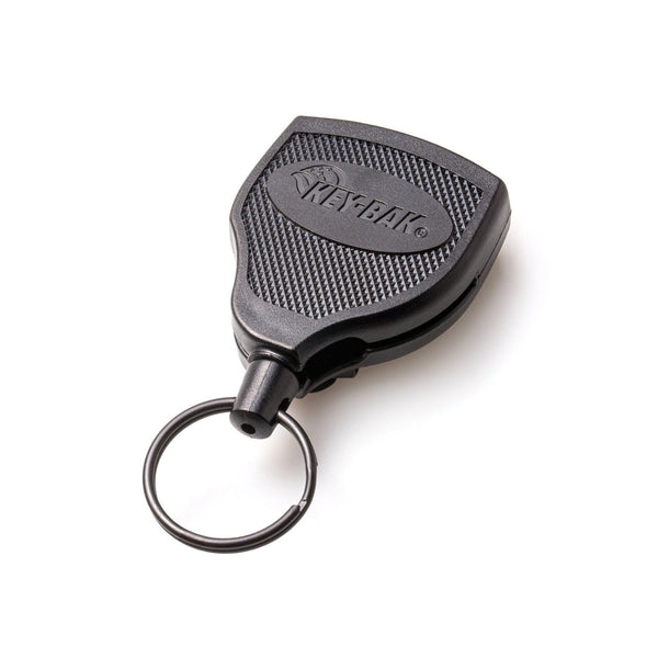 KeyBak Super48 Heavy Duty Retractable Keychain with Ball-Joint Lock - Leather Loop - 15 Keys / 48"/8 oz.