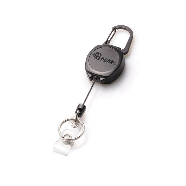 KeyBak Sidekick Twist-Free Carabiner Retractable Keychain and Badge Reel That Holds Up to 5 Keys and ID Badge - Classic