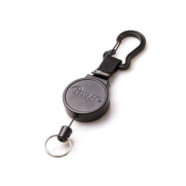 KeyBak MID6 Heavy Duty Retractable Keychain with Carabiner or Belt Clip That Holds Up to 10 Keys