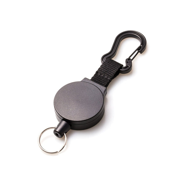 KeyBak MID6 Heavy Duty Retractable Keychain with Carabiner or Belt Clip That Holds Up to 10 Keys