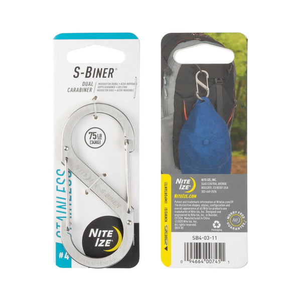 Nite Ize S-Biner Dual Carabiner Stainless Steel-S-Biner-Nite-Ize-#4 Single-Stainless Steel-TacSource