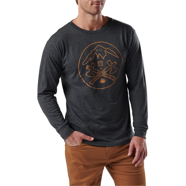 5.11 Tactical AXE MOUNTAIN Long Sleeve TEE - Charcoal Heather