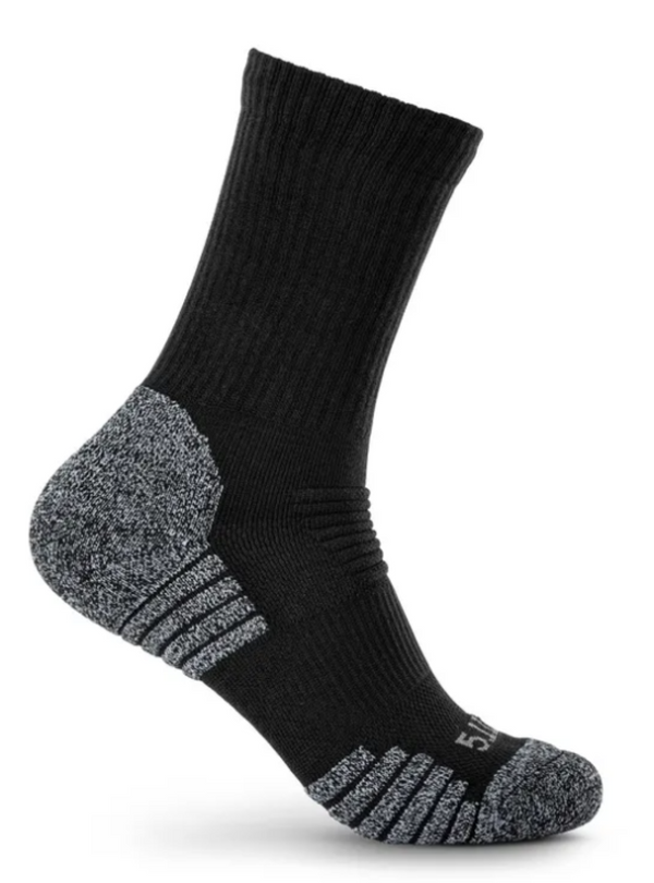 5.11 Tactical Duty Ready Ultra Crew Socks - 2 Pack-Socks-5.11 Tactical-Large-Black-TacSource