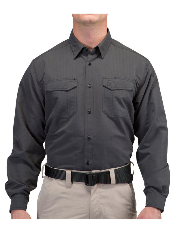 5.11 Tactical Fast-Tac LS Shirt-Long Sleeves-5.11 Tactical-Small-Charcoal-TacSource