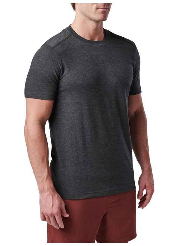 5.11 Tactical PT-R Charge Short Sleeve Top 2.0-Short Sleeves-5.11 Tactical-Small-Black Heather-TacSource