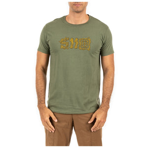 5.11 Tactical Sticks And Stones Tee - Military Green-T-Shirt-5.11 Tactical-Small-TacSource