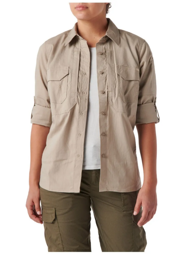 5.11 Tactical Women's ABR Pro Shirt Long Sleeve-Long Sleeves-5.11 Tactical-M-Khaki-TacSource