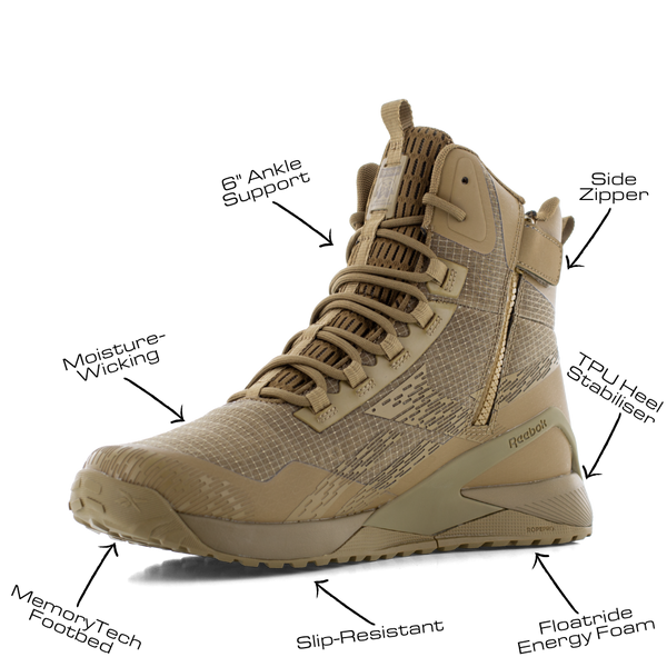 Reebok - Nano X1 Adventure 6" Tactical Boot with Side Zipper | Coyote