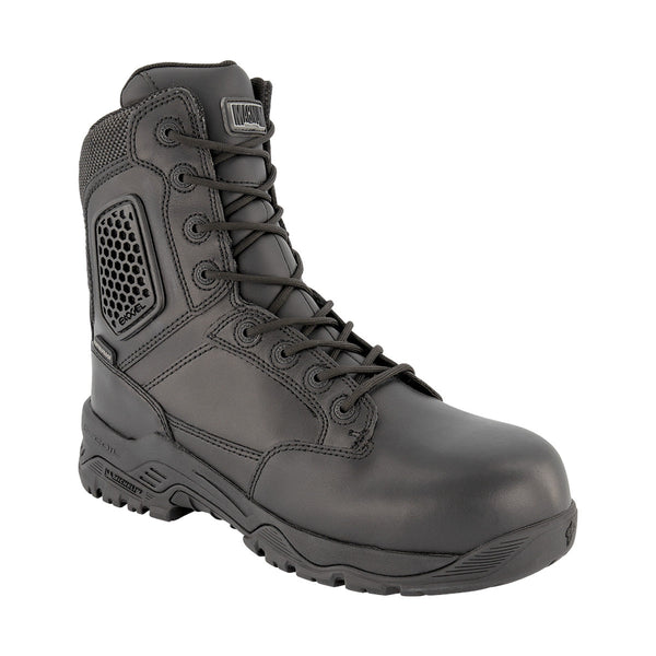 Magnum Strike Force 8.0 Leather Side-Zip Composite Toe Waterproof Boot Black